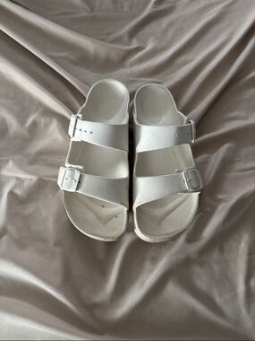Target White Double Strap Slide Sandals